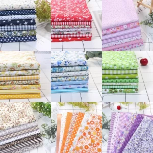 7pcs 25*25cm Cotton Fabric Printed Cloth Sewing Quilting Fabrics for Patchwork Needlework DIY Handmade Accessories Material